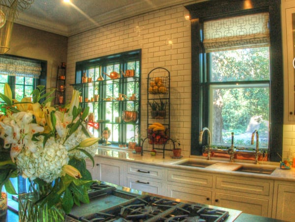 Custom shaker style inlay sink with granite counters