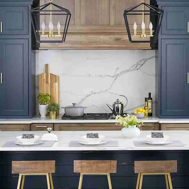 Raised panel inlaid old world style cabinets